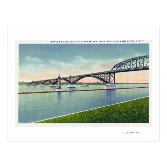 View of the Peace Bridge over Niagara River Postcard