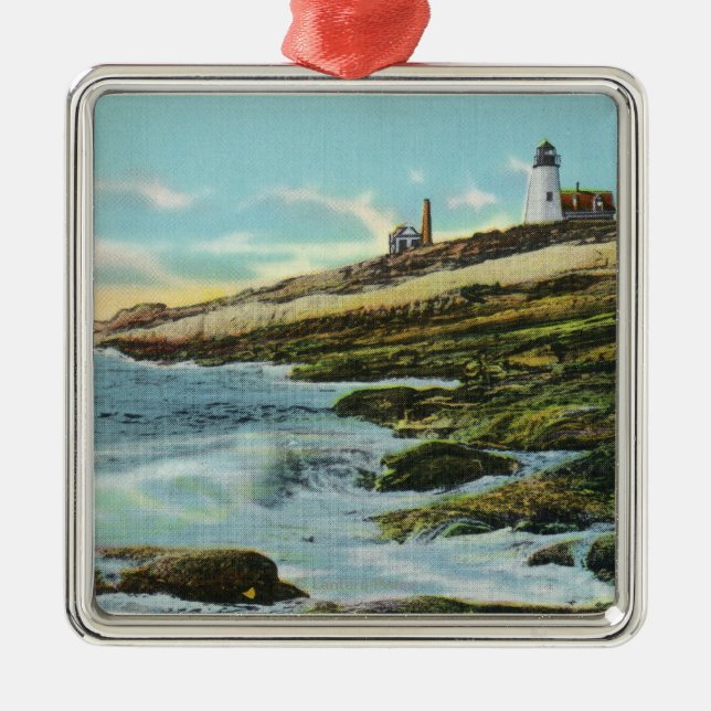 View of the Pemaquid Lighthouse Metal Tree Decoration (Front)