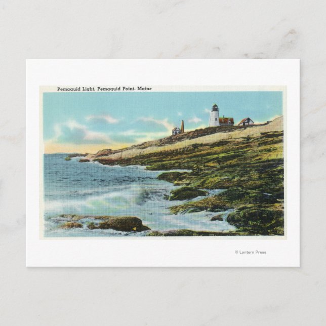 View of the Pemaquid Lighthouse Postcard (Front)