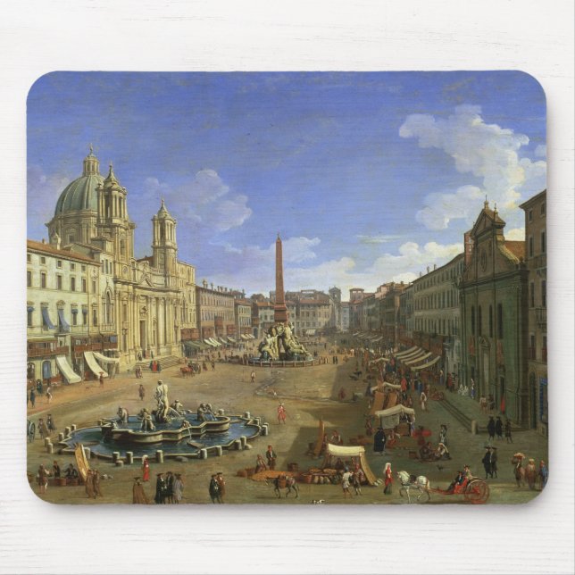 View of the Piazza Navona, Rome Mouse Mat (Front)