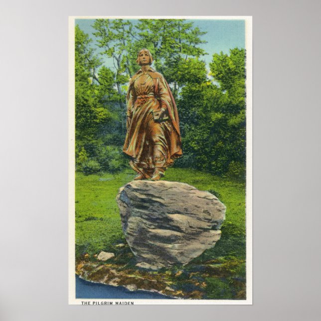 View of the Pilgrim Maiden Statue Poster (Front)