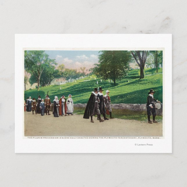 View of the Pilgrim Procession Postcard (Front)
