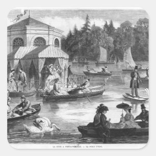 View of the pond of the Court at Fontainebleau Square Sticker