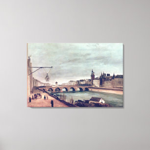 View of the Pont au Change from Quai de Canvas Print