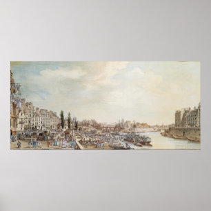 View of the Port Saint-Paul, Paris, 1782 Poster