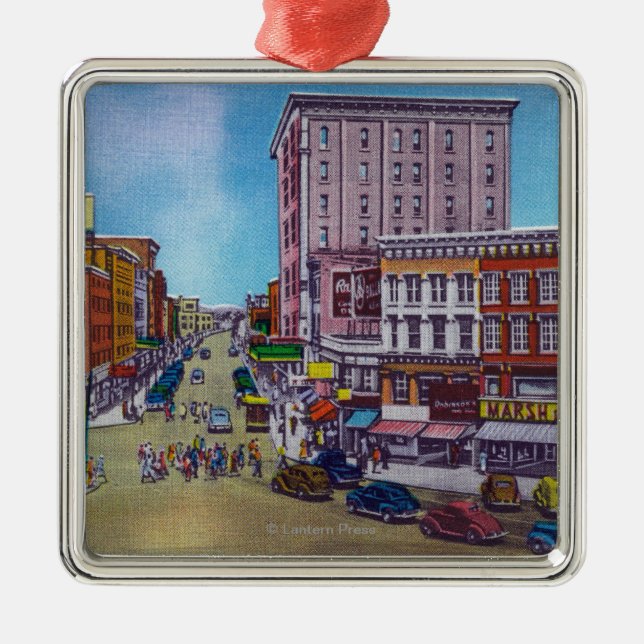 View of the Public Square Metal Tree Decoration (Front)