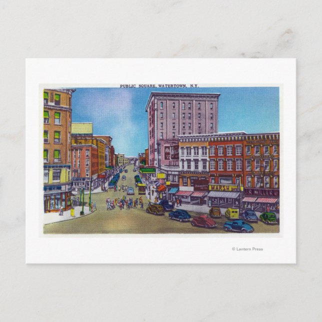 View of the Public Square Postcard (Front)