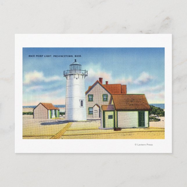 View of the Race Point Lighthouse Postcard (Front)