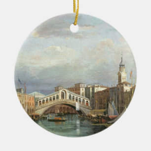 View of the Rialto Bridge in Venice Ceramic Tree Decoration