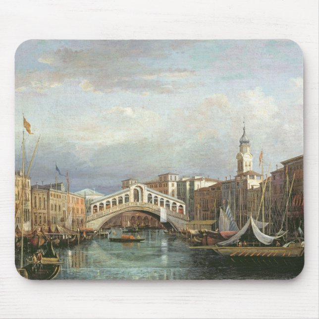 View of the Rialto Bridge in Venice Mouse Mat (Front)