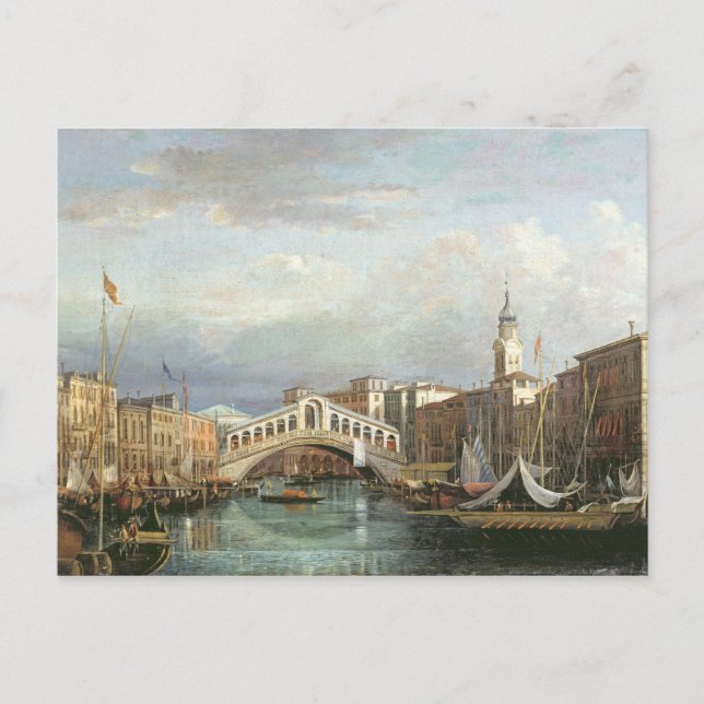 View of the Rialto Bridge in Venice Postcard (Front)