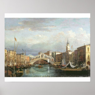 View of the Rialto Bridge in Venice Poster