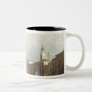 View of the Rialto Bridge in Venice Two-Tone Coffee Mug