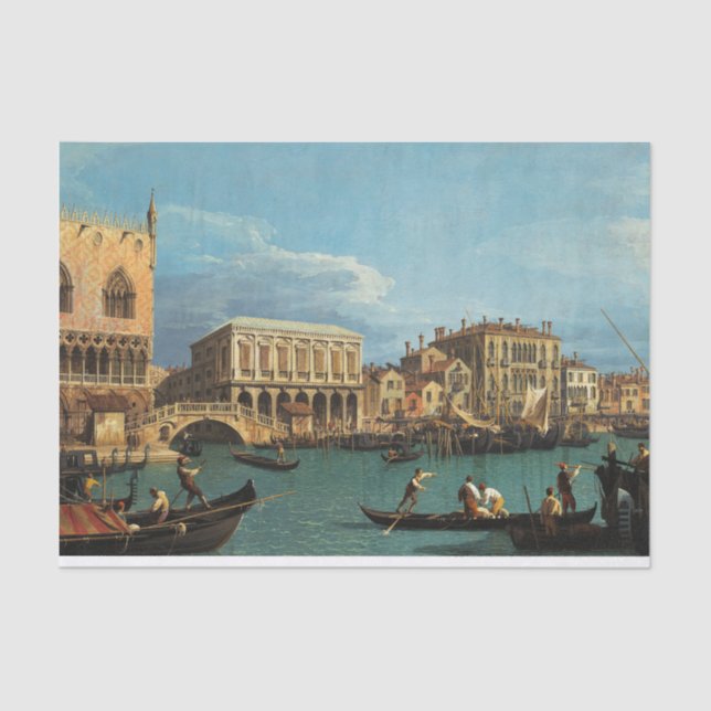 View of the Riva degli Schiavoni Venice Tissue Paper (Front)