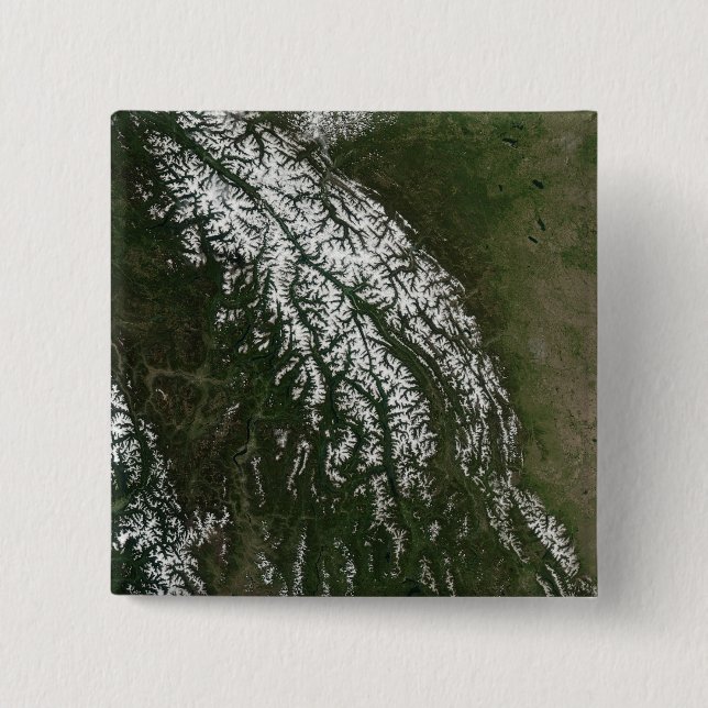 View of the Rocky Mountains 15 Cm Square Badge (Front)