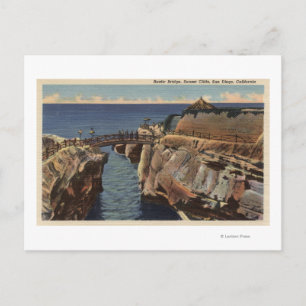 View of the Rustic Bridge & Sunset Cliffs Postcard