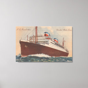 View of the S.S. Manhattan Cunard Cruise Ship Canvas Print