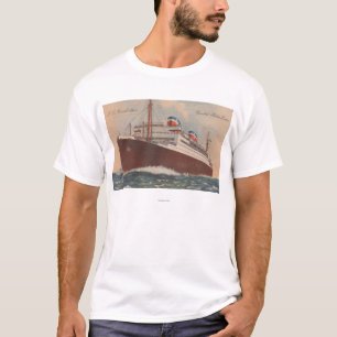 View of the S.S. Manhattan Cunard Cruise Ship T-Shirt