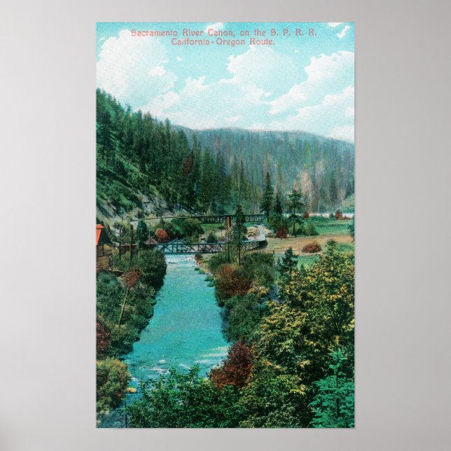 View of the Sacramento River Canyon on SP Poster (Front)
