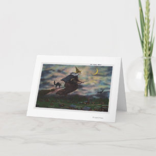 View of the Salem Witch on her Broom Card
