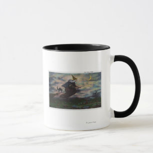 View of the Salem Witch on her Broom Mug