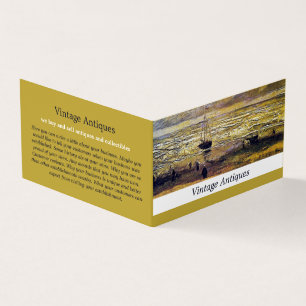 View Of The Sea At Scheveningen, Antique Dealer Business Card
