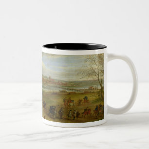 View of the Siege of Dole Two-Tone Coffee Mug