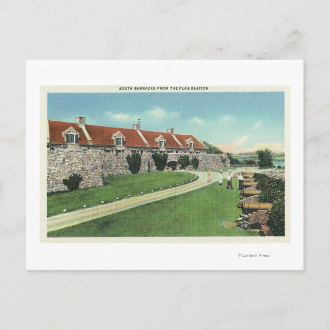 View of the South Barracks from the Flag Postcard (Front)