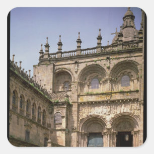View of the south transept portal  begun c.1100 square sticker