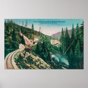 View of the Southern Pacific Railroad Loop Tunne Poster