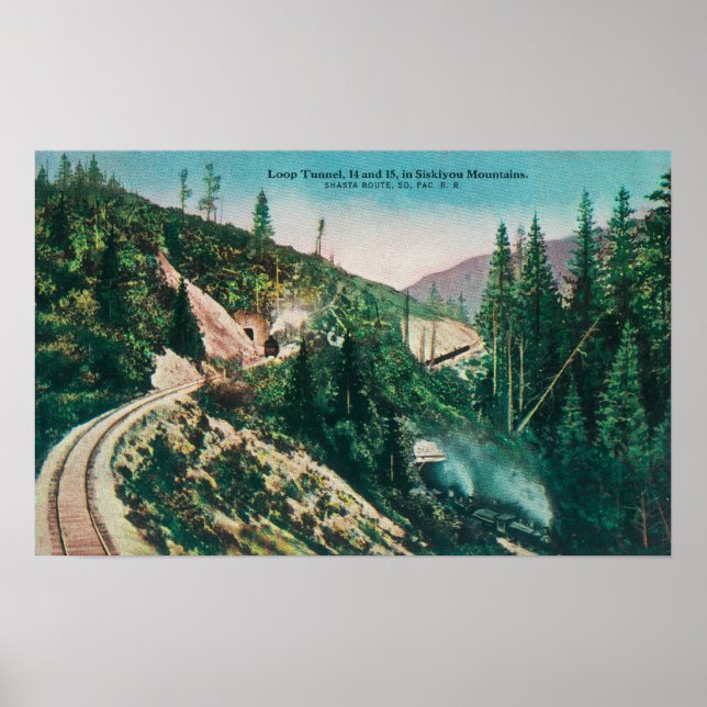 View of the Southern Pacific Railroad Loop Tunne Poster (Front)
