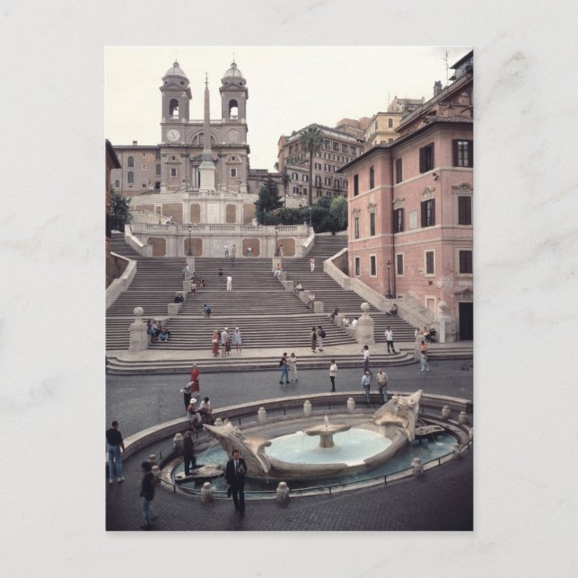 View of the Spanish Steps or Scalinata Postcard (Front)