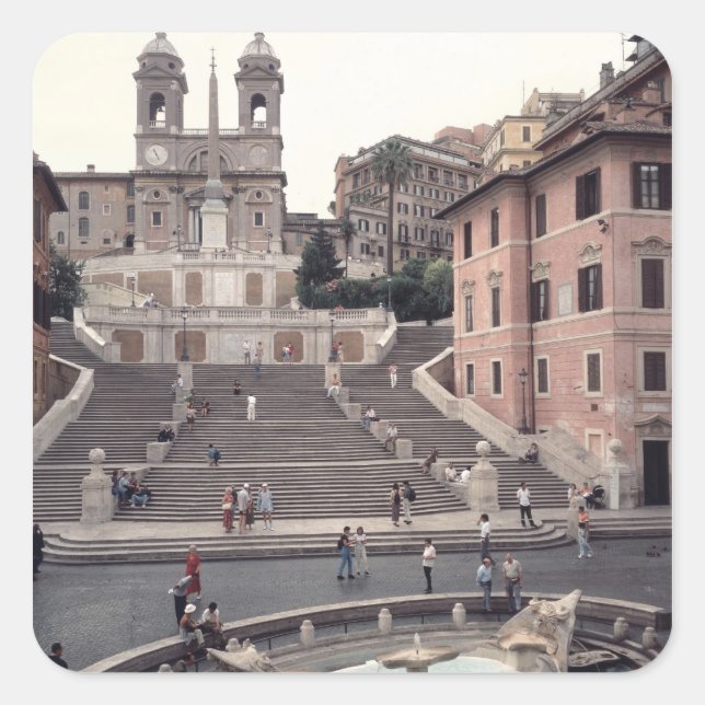 View of the Spanish Steps or Scalinata Square Sticker (Front)