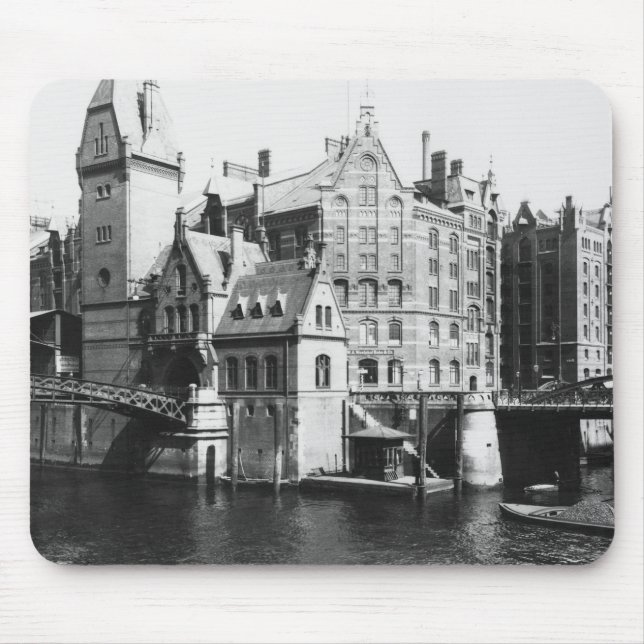 View of the Speicherstadt  Hamburg, c.1910 Mouse Mat (Front)