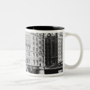 View of the Speicherstadt Hamburg, c.1910 Two-Tone Coffee Mug