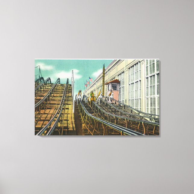 View of the Steeplechase Rollercoaster Canvas Print (Front)