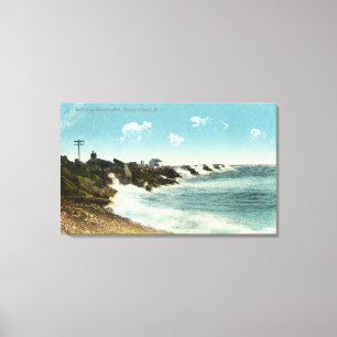 View of the Surf and Breakwater Canvas Print