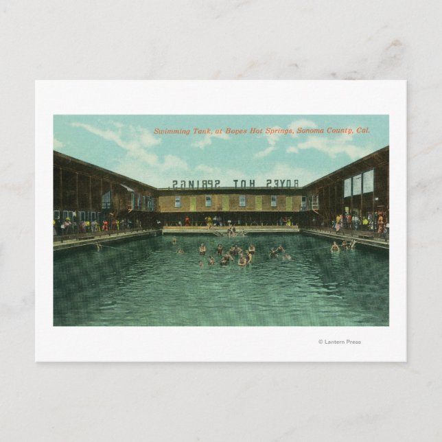 View of the Swimming Tank Postcard (Front)