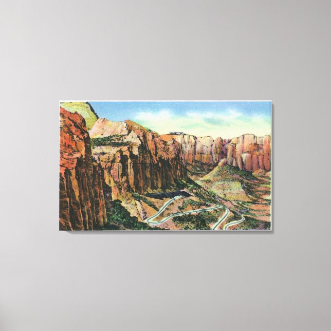 View of the Switch Back, Mt. Carmel Highway Canvas Print (Front)