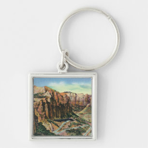 View of the Switch Back, Mt. Carmel Highway Key Ring