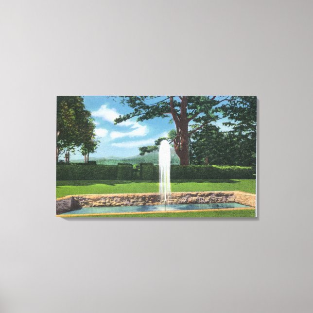 View of the Tanglewood Gardens and Fountain Canvas Print (Front)