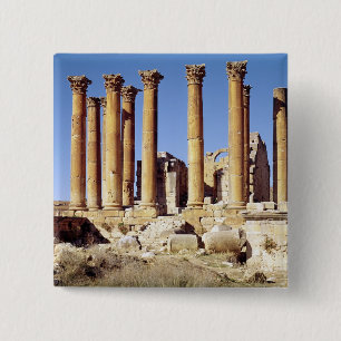 View of the Temple of Artemis, built c.386 AD 15 Cm Square Badge