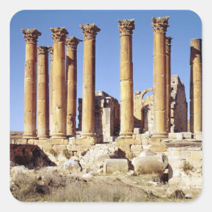 View of the Temple of Artemis, built c.386 AD Square Sticker