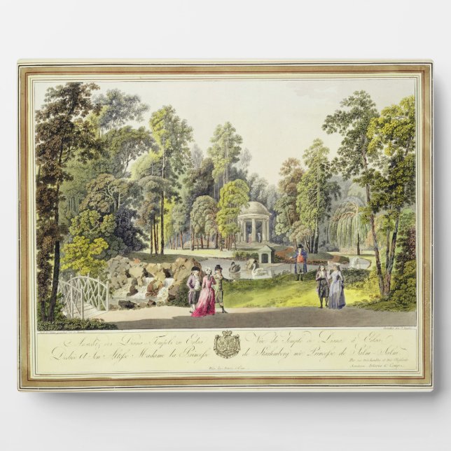 View of the Temple of Diana at Erlaw, engraved by Plaque (Front)