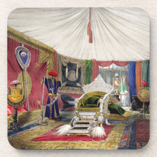 View of the tented room and ivory carved throne, i coaster