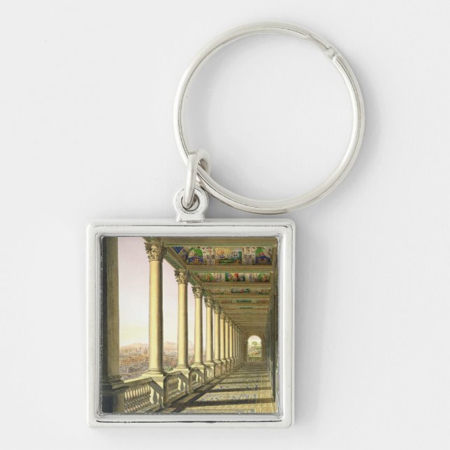 View of the third floor Loggia at the Vatican, wit Key Ring (Front)