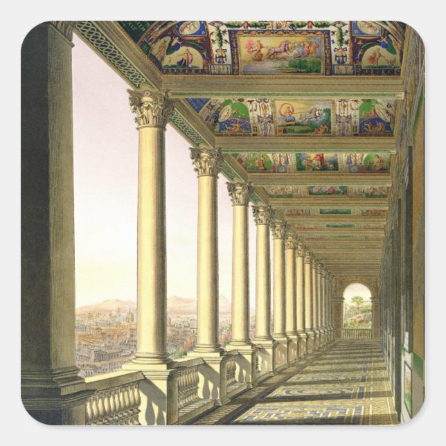View of the third floor Loggia at the Vatican, wit Square Sticker (Front)
