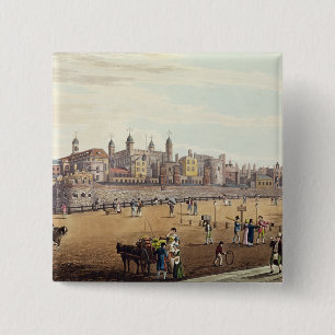 View of the Tower of London 15 Cm Square Badge