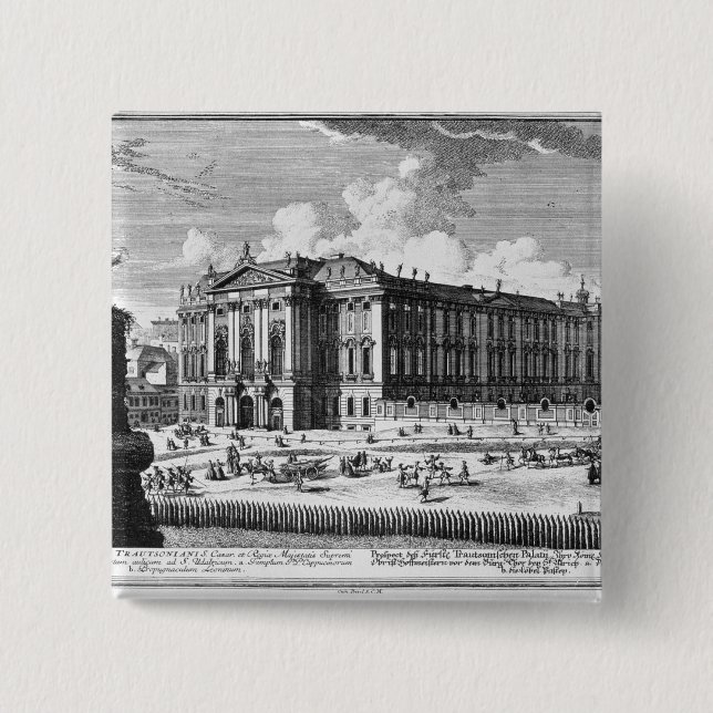 View of the Trautson Palace built for Count 15 Cm Square Badge (Front)