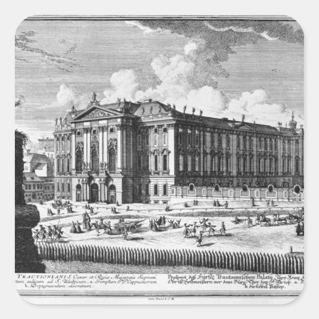 View of the Trautson Palace built for Count Square Sticker (Front)